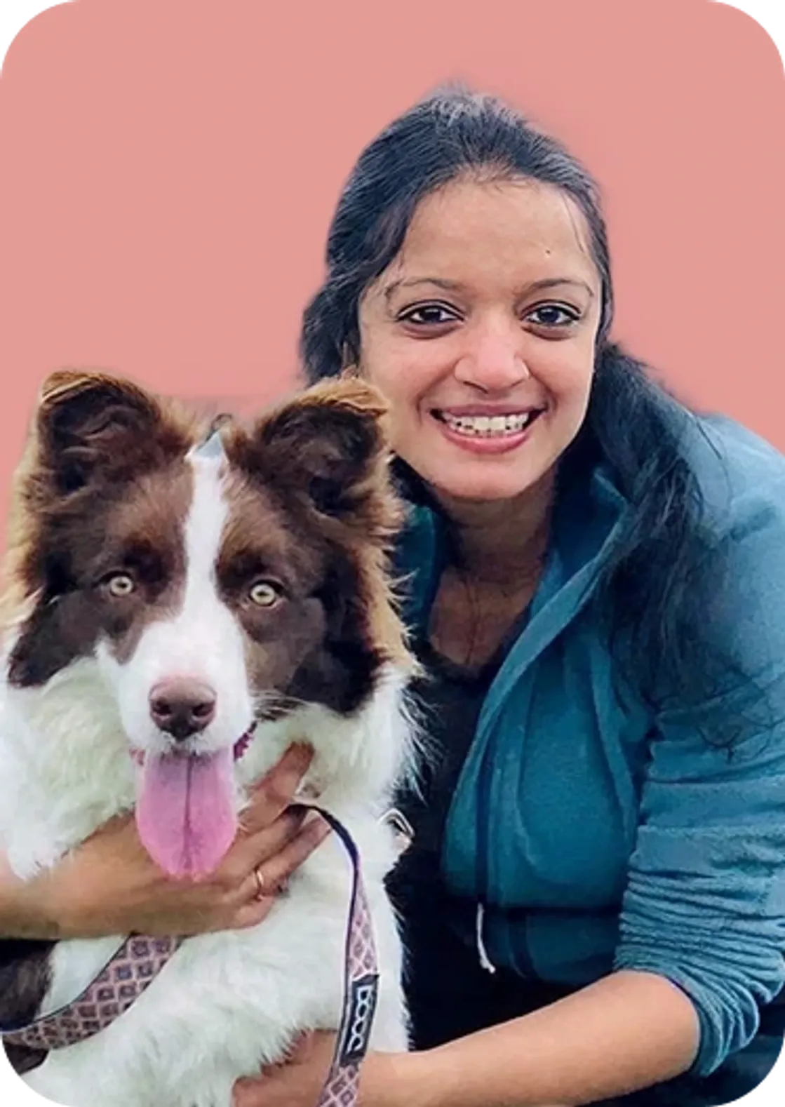 Alisha hugging her dog